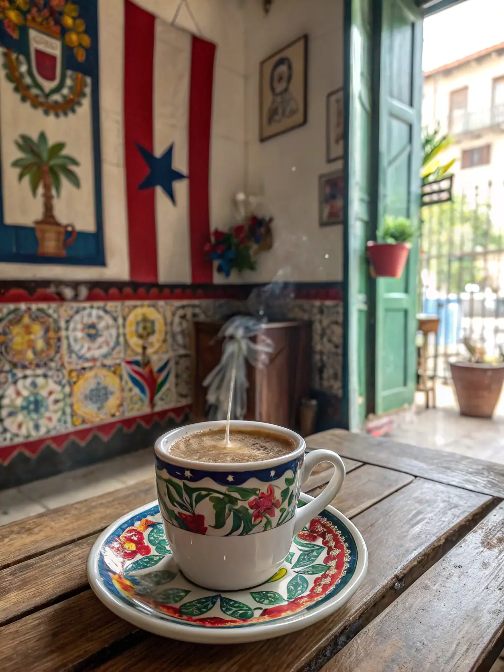 A high-quality image of K'presso Cuban coffee capsules, highlighting the smooth texture and rich color, with a backdrop of a traditional Cuban coffee setting.
